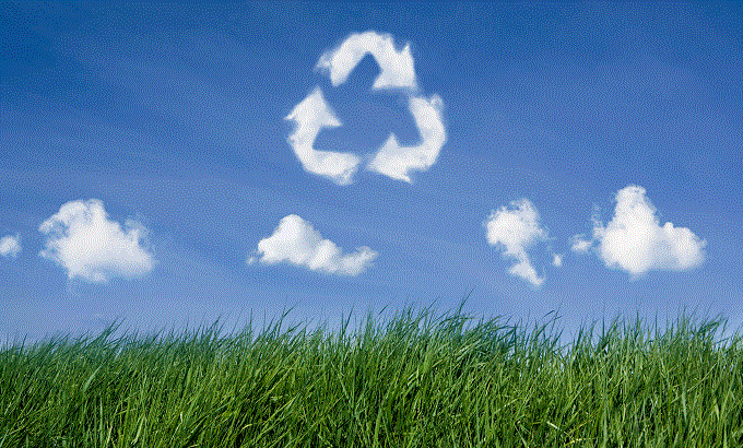 Cloud In Shape Of Recycle Sign